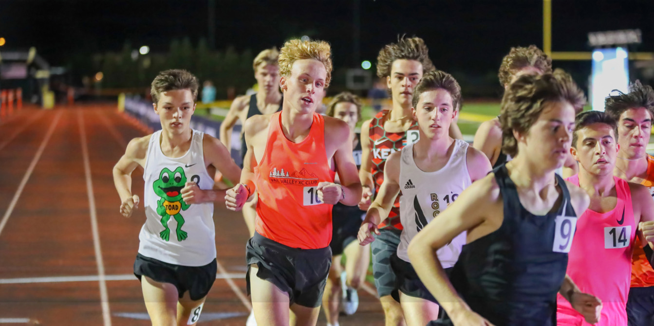 Male runners competing at RunningLane Track Championships