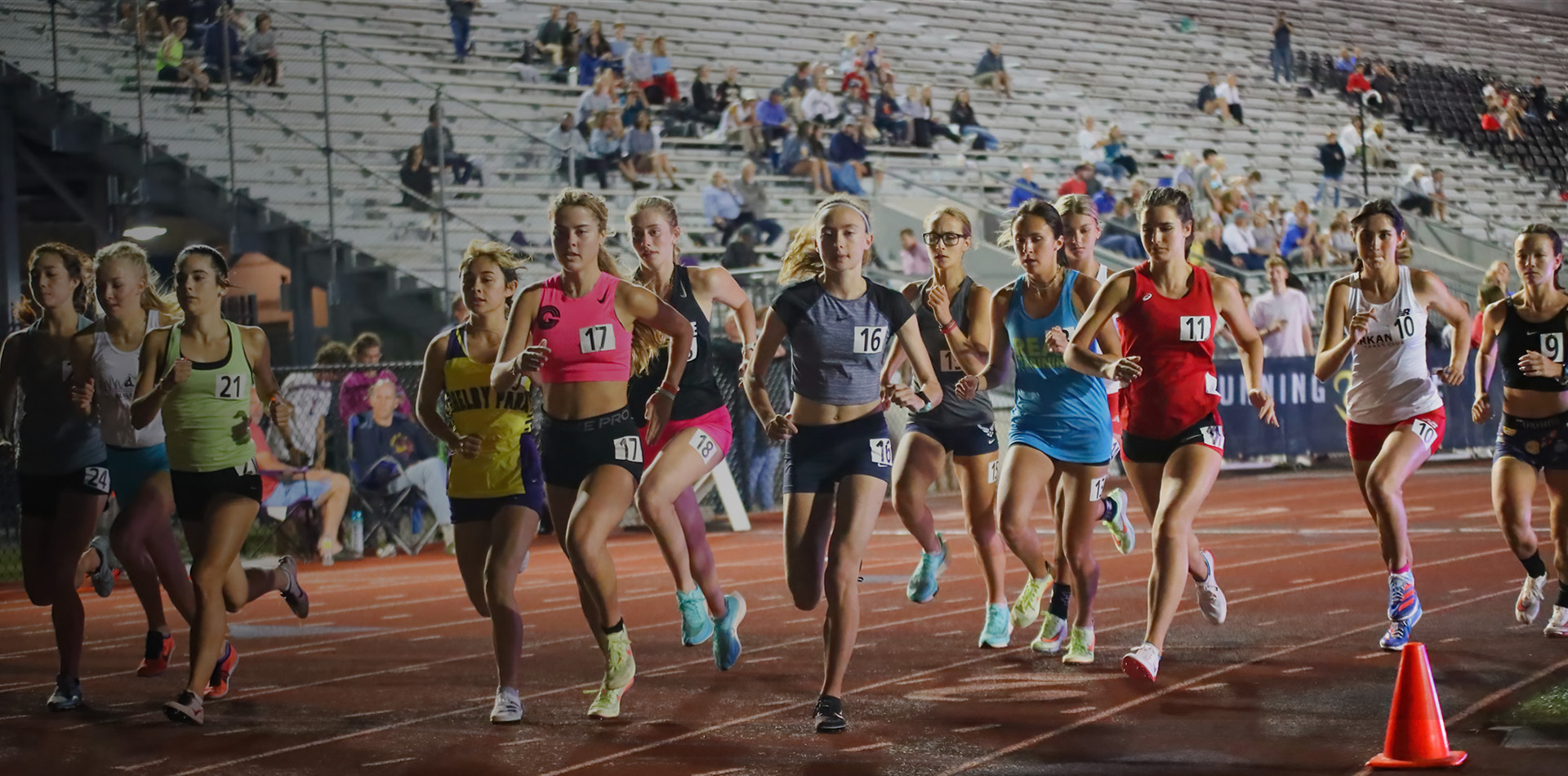 Female runners competing at RunningLane Track Championships